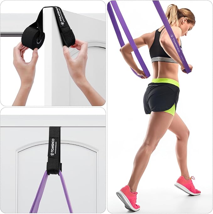 TOMSHOO Resistance Bands Set, Multiple Fitness Exercise Workout Bands with Storage Bag, Door Anchor, Pull Up Assistance Straps for Working Out, Body Stretching, Physical Therapy, More