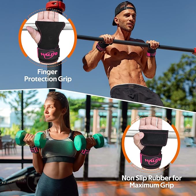 Weight Lifting Wrist Strap，Double Layer Leather Wrist Wraps with Neoprene Padding for Weightlifting & Deadlifts – Adjustable Gym Straps for Men & Women