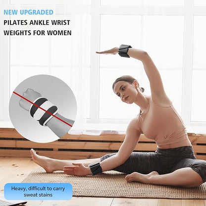 T98 Wrist & Ankle Weights for Women Men, Wearable Wrist Weights Set of 2(1Lbs Each), Adjustable Arm Leg Bracelet Weights for Strength Training, Aerobics, Barre, Suit for Home Outdoor Workout