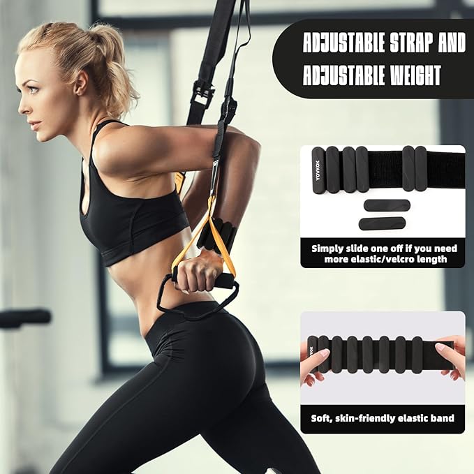 Ankle Weights for Women Men, Silicone Wrist Weights Set of 2 - Wearable Leg Weights/Arm Weights Ideal for for Home Gym Workout, Running, Yoga, Pilates, Barre, Exercise, Strength Training