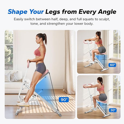 Squat Machine, MERACH R07 2 in 1 Squat Rowing Machine, Easy Setup & Foldable Exercise Equipment, Glute Trainer Machine, Glutes & Leg Home Workout Machine