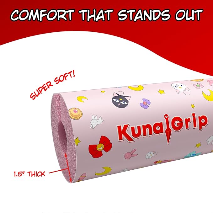 Anime Barbell Pad - Non-Slip Foam Squat Pad with Safety Straps for Squats, Lunges & Hip Thrusts – Neck & Shoulder Support for Standard & Olympic Bars