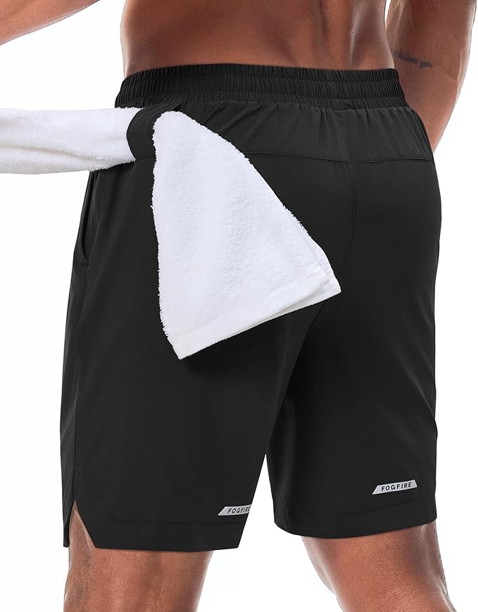 Running Shorts for Men 7 inch Inseam 2 in 1 Quick Dry Athletic Gym Workout Tennis Shorts with Phone Pockets