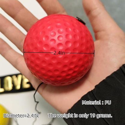 Sports Reaction Ball Boxing Reaction Training Ball, PU Reflex Ball Head-Mounted Love Adjustable Elastic Band, Perfect for Fighting Skills, Reaction Speed, Hand-Eye Coordination Training