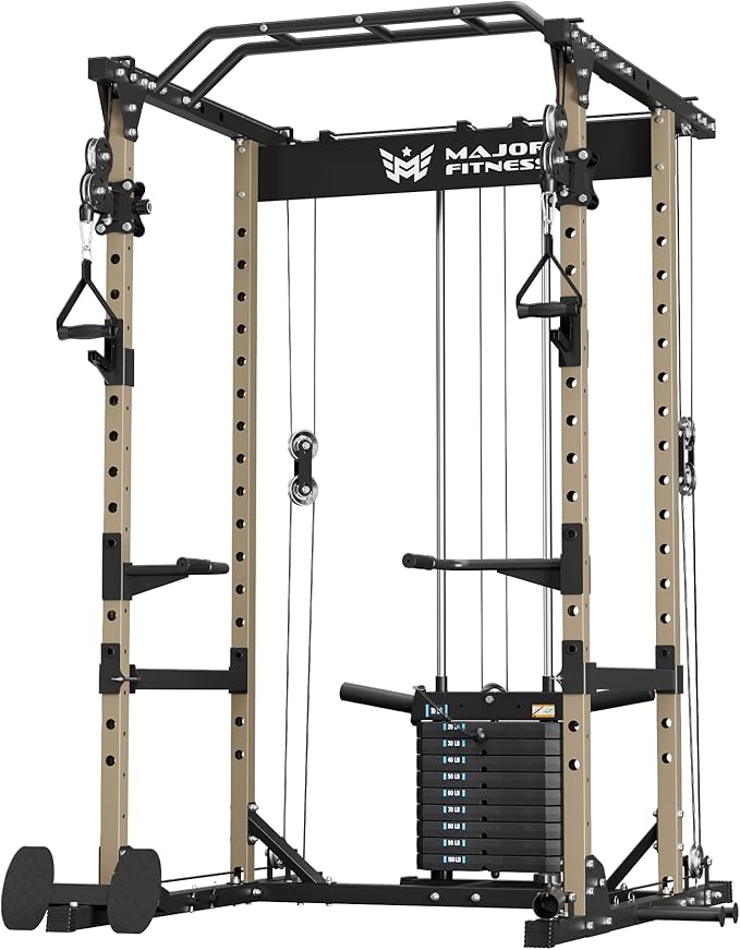 MAJOR FITNESS Drone1 Power Cage - Multi-Function Power Rack for Home Gym, Squat Rack, Cable Crossover System, for Strength Training