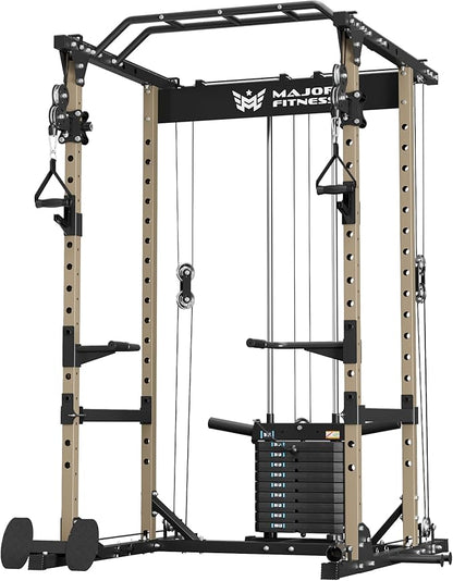 MAJOR FITNESS Drone1 Power Cage - Multi-Function Power Rack for Home Gym, Squat Rack, Cable Crossover System, for Strength Training