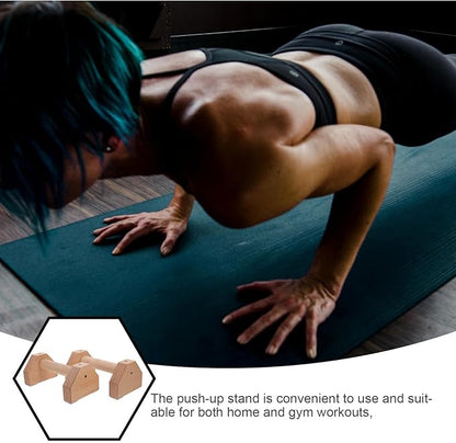 Push-Up Bars Wooden Pushup Handles Strength Training Pushup Stands 25Cm Beech Wood Pair for Indoor Outdoor Workout Fitness Equipment