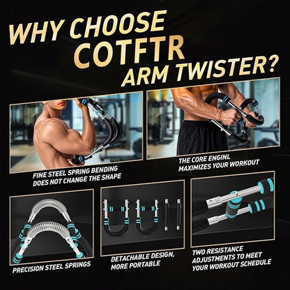 Twister Arm Trainer, Adjustable Chest Workout Equipment for Men & Women, Home Gym Strength Trainer, Muscle Builder & Strength Training for Arms, Chest