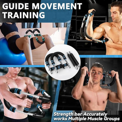Twister Arm Trainer, 60-100lb Adjustable Power Spring Workout Bar, Arm Trainer for Men/Women, Portable Detachable Design for Home Gym, Arm Chest and Shoulder