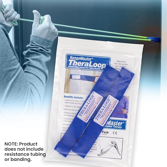 RangeMaster TheraLoop Door Anchors │ Non-Slip │ Complements Exercise Bands or Tubes │ Great for Exercising or Strengthening Activities│2 Pack, Blue