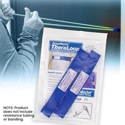 RangeMaster TheraLoop Door Anchors │ Non-Slip │ Complements Exercise Bands or Tubes │ Great for Exercising or Strengthening Activities│2 Pack, Blue