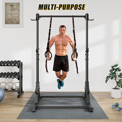 Pull Up Station, Strength Training Workout Pull Up Bar Free Standing for Home Gym, Adjustable Heavy Duty Pullup Bar Station Outdoor/Indoor, 600LBS Weight Capacity