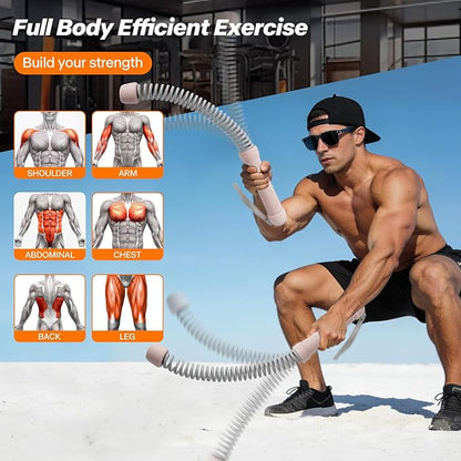 Ropeless Battle Ropes for Home Gym - Portable Cordless Training Rope Fitness Equipment for Men & Women, Weighted Workout Ropes for HIIT, Home and Travel Exercise Equipment