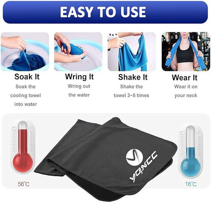 YQXCC Cooling Towels | 6 Pack 40"x12" | Cool Cold for Neck | Microfiber Soft Breathable Chilly | for Yoga, Golf, Gym, Camping, Running, Workout & More Activities