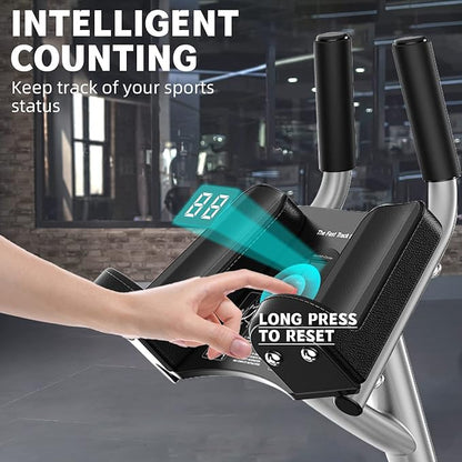Ab Machine - Core Abdominal Trainers AB Workout Machine Home Gym Strength Training Foldable Fitness Equipment with LCD Monitor (Grey)