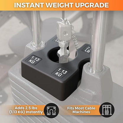 2.5 LB and 5 LB Weight Stack Add On – Weight Stack Adapter Plate for Home Gym & Exercise Machines, Add Resistance to Weight Stack, Incremental Weight Adjustments for Improved Strength Training Results