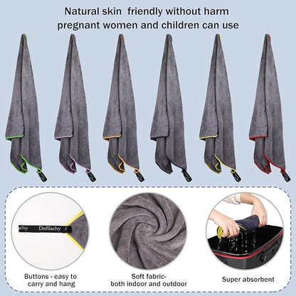 Dofilachy 6 Pack Camping Towel - Camping Towels Quick Dry Towel Microfiber Travel Sports Towel for Camp Bath Beach Swim, Large 24” x 48”