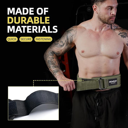 Durable Weight Lifting Belt, 4'' Wide Gym Belt for Bodybuilding, Powerlifting, Squats, Deadlift - Provides Lumbar Support & Stability for Men & Women
