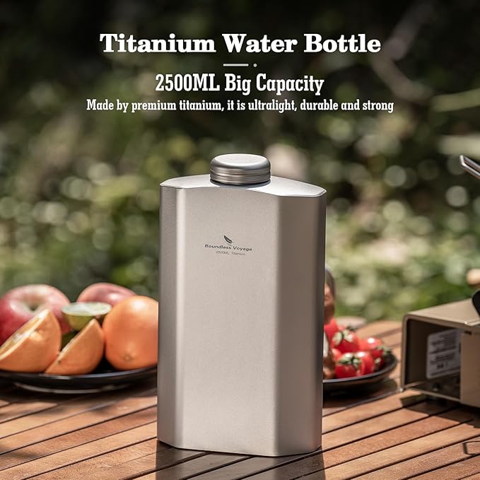 Boundless Voyage Titanium Water Bottle 84.55oz Big Capacity Sports Hydration Flask Drinking Bottle Water Jug for Gym, Fitness, Camping ti3004d