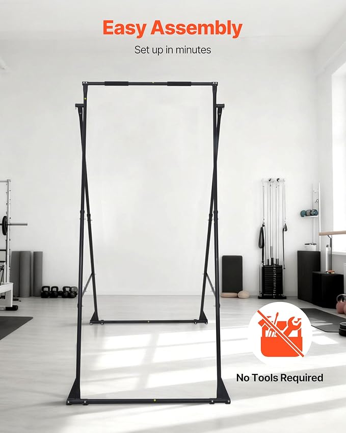 VEVOR Yoga Stand Frame, Max 441-551 lbs Load Swing Stand, Triangular Structure Aerial Rig, Aerial Silk Stands with Yoga Hammock, Standard & Height-Adjustable Version