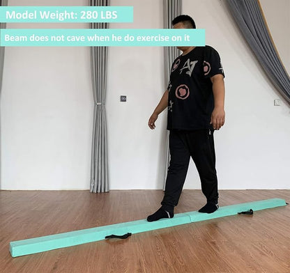 MARFULA 6 FT / 8 FT / 9 FT Folding Gymnastics Beam Foam Balance Floor Beam - Extra Firm - Suede Cover - Anti Slip Bottom with Carry Bag for Kids/Adults Home Use