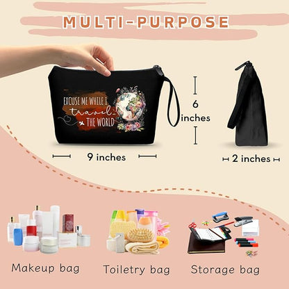 Travel Women Birthday Gifts for International Travelers Makeup Cosmetic Bag Organizer Female, Friend,Daughter,Mom,Sister,Christmas