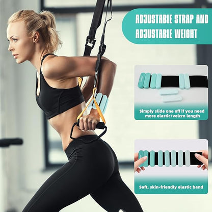 Ankle Weights for Women Men, Silicone Wrist Weights Set of 2 - Wearable Leg Weights/Arm Weights Ideal for for Home Gym Workout, Running, Yoga, Pilates, Barre, Exercise, Strength Training