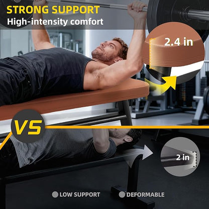 Flat Weight Bench, 2.4 Inch Thick Pad Workout Bench 660 LBS Bench Press Exercise Equipment for Home Gym Strength Weight Training
