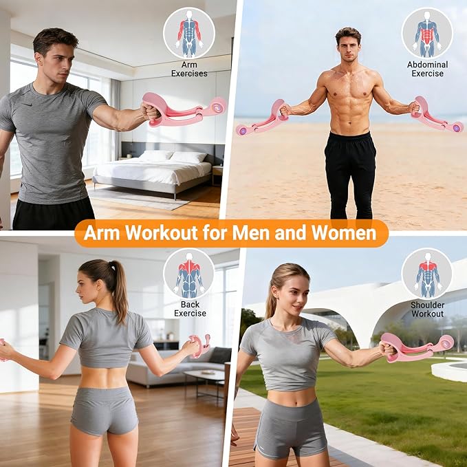 Arm Workout for Men and Women Weighted Ropeless Battle Rope for Home Gym Arm Trainer Workout Fitness Equipment 360° Hand-Crank Forearm Trainer for Full-Body HIIT, Low-Impact Aerobic Training