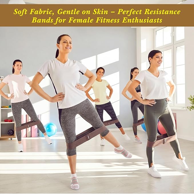 10 Pcs Resistance Bands for Workout Fabric Exercise Bands for Legs and Butt Glutes Workout Band for Women Men Yoga, Pilates, Fitness