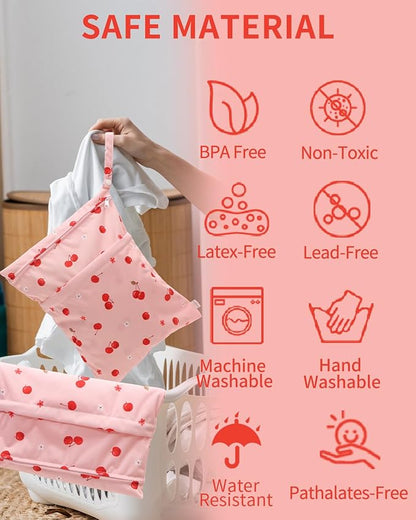 babygoal Wet Dry Bags 3 Pack, Waterproof Travel Bags for Swimsuits, Beach, Pool, Gym,Food Storage and Wet Clothes(Cherry,Flamingo,Polka Dot),3LN42-B