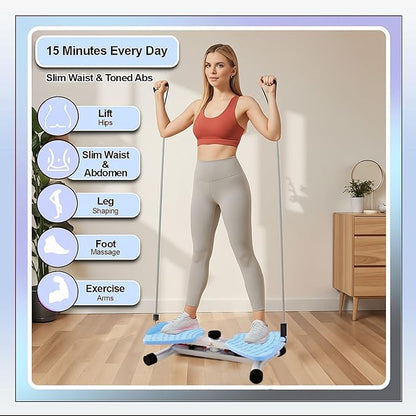 Waist Twister Machine – AB Twist Board Core & Waist Trainer with 360° Twist Disc – Abs Workout Balance Board & Full Body Toning Kit for Men & Women, Noiseless Ab Exercise