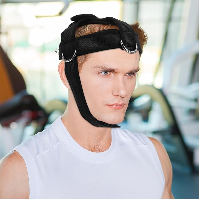 Kisangel Adjustable Neck Harness, Weight Lifting Strap Heavy Duty Neck Trainer Strapfor Exerciser Strength Training Fitness Equipment