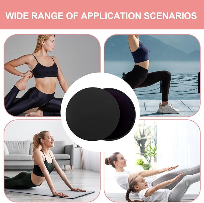 Core Sliders - Exercise Sliders | Yoga Pilates Gliding Disc | 2 Exercise Fitness Sliders | 2s Sided Gliding Sliding Discs | Core Gym Equipment | Pilates Sliding Plates for Women Men and Teens