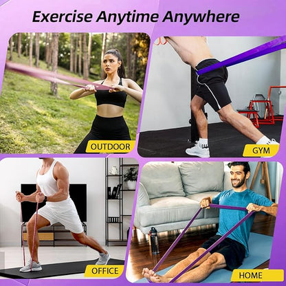 WHATAFIT Resistance Bands,Pull Up Assist Bands Set with Handles, Exercise & Workout Bands with Door Anchor for Men & Women – Home Fitness Equipment for Strength Training, Stretching