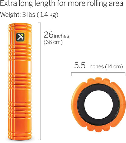 TRIGGERPOINT Performance Therapy Grid Patented Multi-Density Foam Massage Roller Exercise, Deep Tissue&Muscle Recovery Relieves Muscle Pain & Tightness, Improves Mobility & Circulation