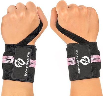 EVMT Premium Wrist Wraps for Weightlifting | Durable Lifting Straps for Enhanced Wrist Support | Perfect for Strength Training, Gym Workouts & General Athletics
