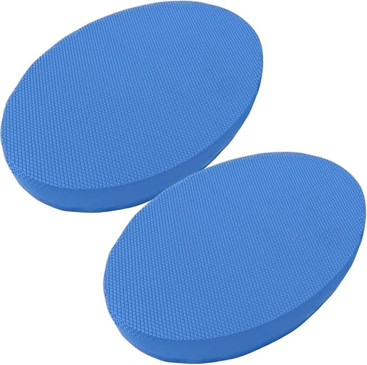 2Pcs Foam Balance Pad Oval Yoga Pad Cushioning Protection with Closed-Cell Structure 2in Thick Exercise Balance Pad Balance Pad Blue
