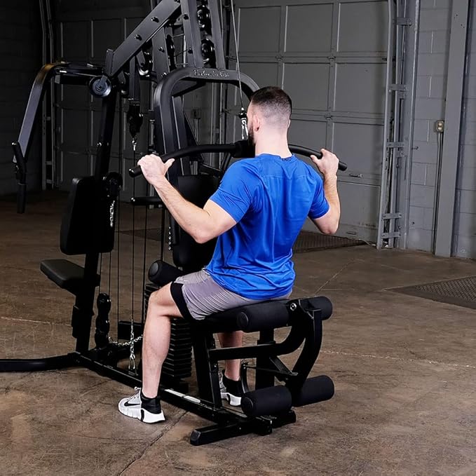 Body-Solid (EXM2500B/310) Multi-Station Home Gym Machine, Arm & Leg Strength Training Functional Exercise Workout Station, 310lbs. Black Weight Stack Without Leg Press