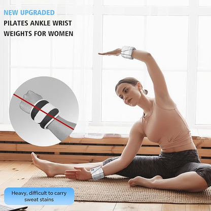 T98 Wrist & Ankle Weights for Women Men, Wearable Wrist Weights Set of 2(1Lbs Each), Adjustable Arm Leg Bracelet Weights for Strength Training, Aerobics, Barre, Suit for Home Outdoor Workout