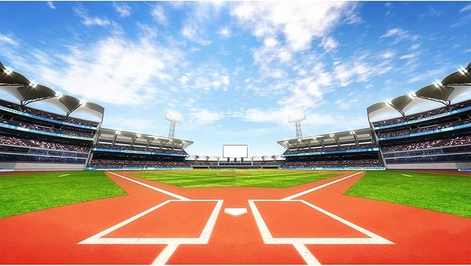 7x5ft Baseball Backdrop Baseball Field Stadium Photography Background Outdoor Sport Theme Kids Boys Birthday Party Banner Decorations Sport Games Adults Portrait Video Studio Prop Decor