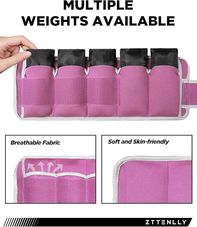 Adjustable Ankle Weights for Women Men and Kids | 1 Pair 5 10 15 18 20 Lbs Leg Wrist Ankle Weight Straps for Yoga, Walking, Running, Aerobics, Gym, Dance, Pilates, Cardio