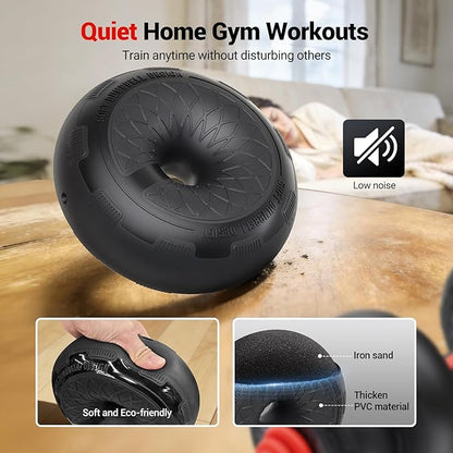 Adjustable Dumbbell Set, Free Weight Set with Silent Anti-Collision Air Cushion with Connector, 5-in-1 Dumbbells Set Includes Barbell, Kettlebells, Push up Stand, Weight Plate, Exercise & Fitness Dumbbells Weight Set for Home Gym Suitable Men/Women