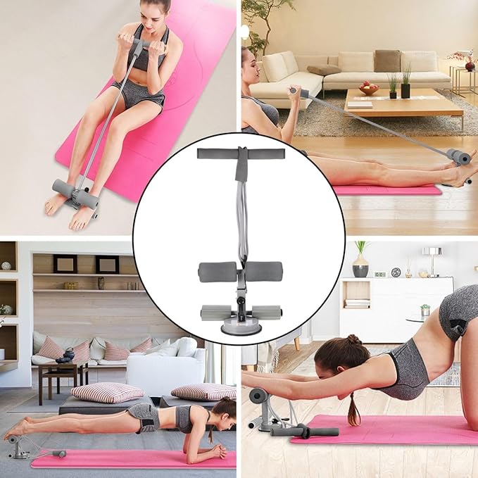 BESPORTBLE Adjustable Sit-up Assistive Device with Suction Cups Portable Floor Bar for Abdominal Workout Crunches and Core Training at Home
