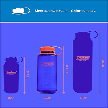Nalgene 32 oz Wide Mouth Water Bottle | BPA-Free, Durable & Leak Proof, Lightweight Bottle for Hiking & Gym, Work & Travel