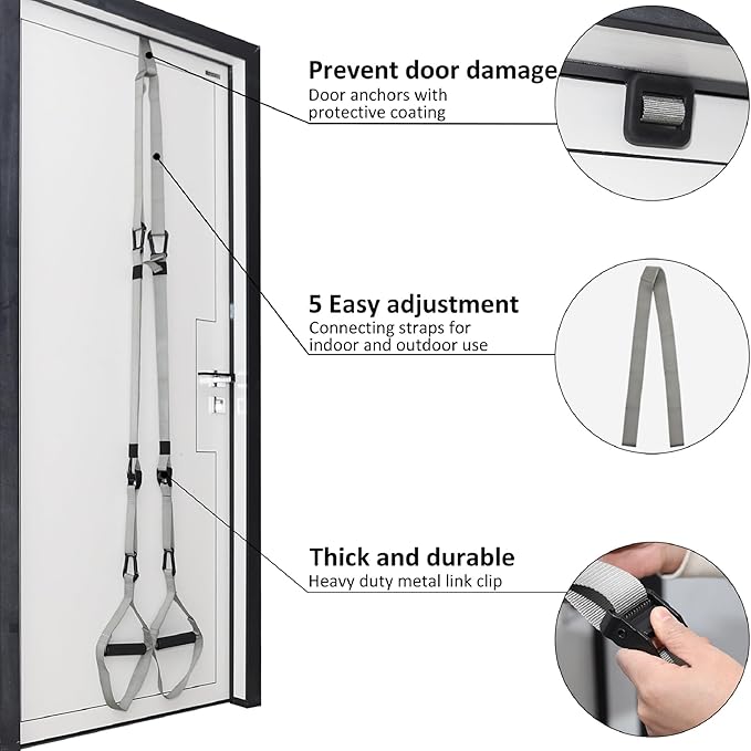 Home Training Kit, Trainer Bands for Home Gym, Travel, and Outdoors, Exercise Straps for Home Gym