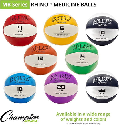 Champion Sports Leather Medicine Balls – Durable Weighted Balls for Strength, Core & Conditioning Training