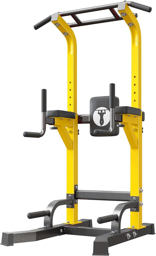 SogesHome Power Tower Pull Up Bar Dip Stand, 10 Adjustable Height Free Standing Assistive Trainer Dip Station, Multi-Function Strength Training Fitness Workout Station for Home Gym Fitness Equipment