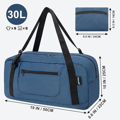HOLYLUCK Foldable Travel Duffel Bag For Women & Men Luggage Great for Gym - Airforce blue