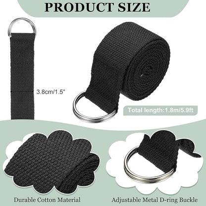 Yoga Strap for Stretching, Athletic Stretch Band with Adjustable Metal D Ring Buckle Yoga Bands